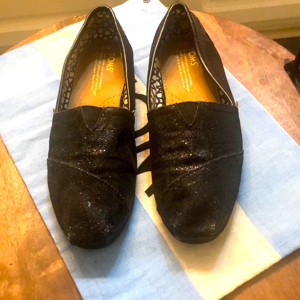 TOMS black sparkle